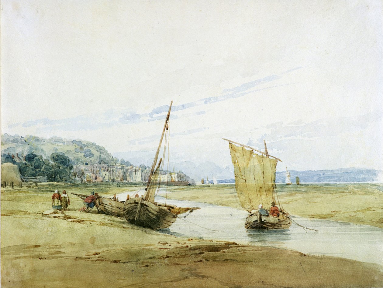 Nära Honfleur, ca 1822 (wc över grafit på papper) av Richard Parkes Bonington