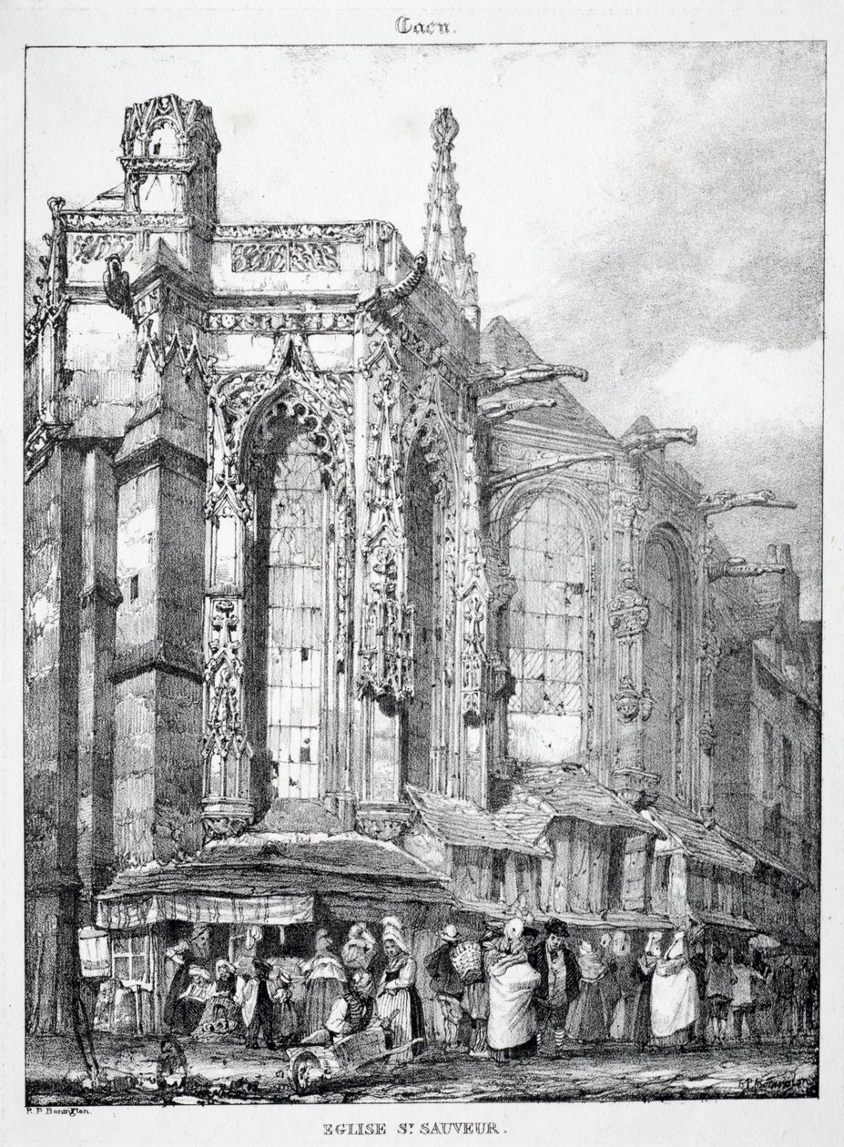 Rester och fragment av arkitektur från medeltiden: St. Sauveur-kyrkan, Caën av Richard Parkes Bonington