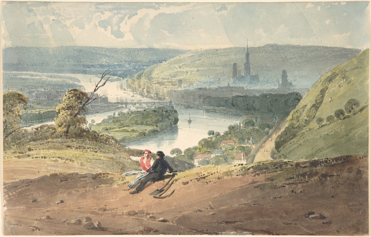 Rouen, utsikt från Bon-Secours av Richard Parkes Bonington