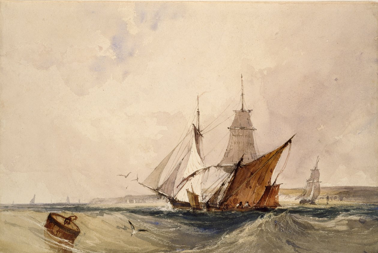 Frakt utanför Kents kust, c1820-talet av Richard Parkes Bonington