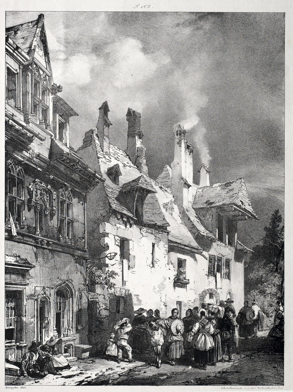 Gata i utkanten av Besançon, Frankrike av Richard Parkes Bonington