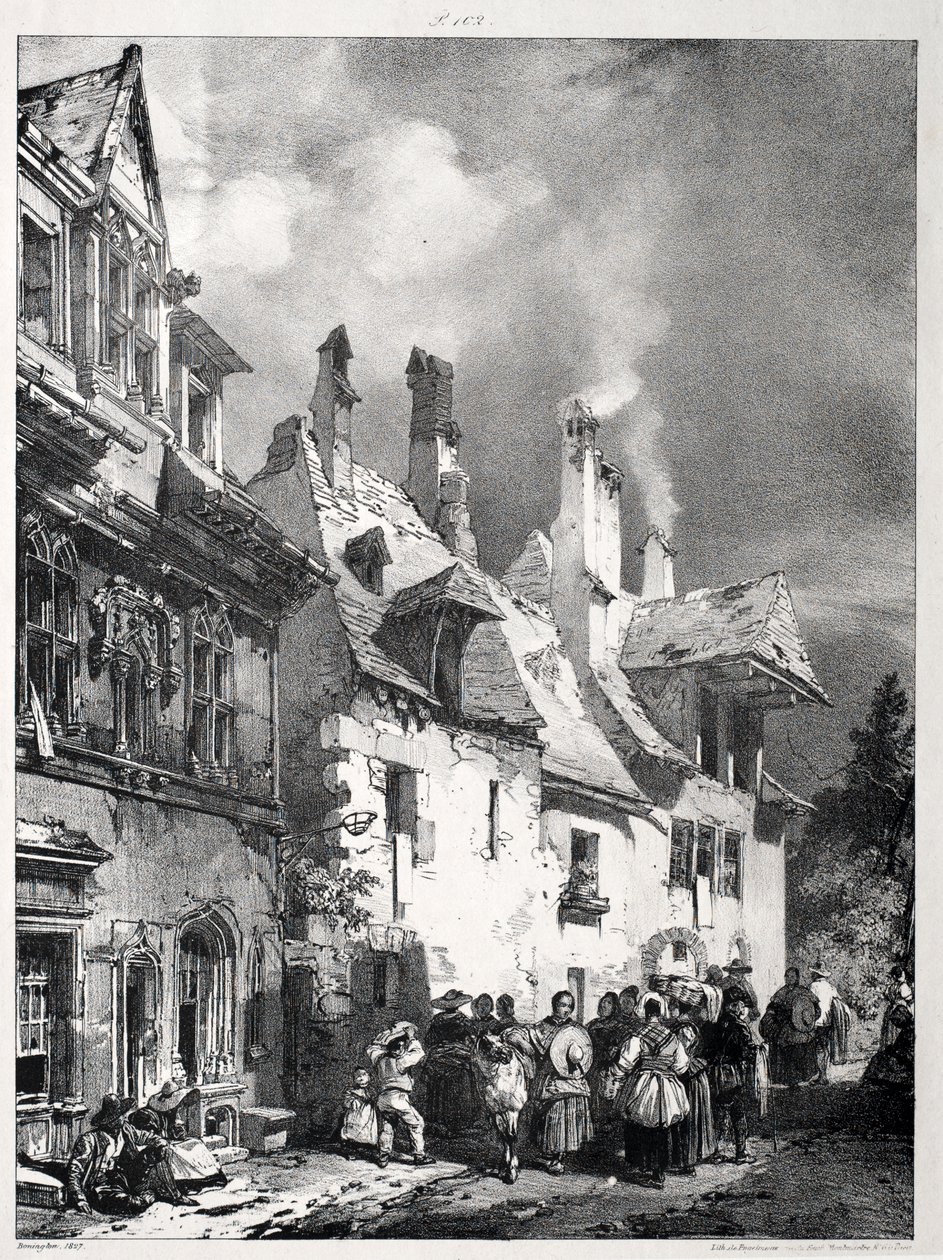 Gata i utkanten av Besançon, Frankrike av Richard Parkes Bonington