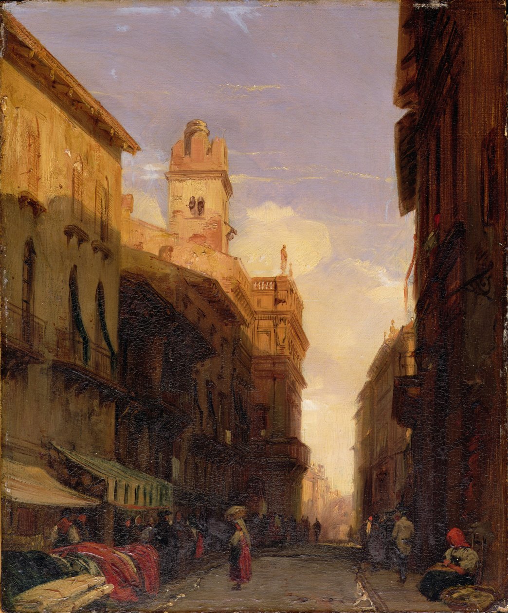 Utsikt över Prince Maffeis palats, Verona, ca 1826-27 av Richard Parkes Bonington