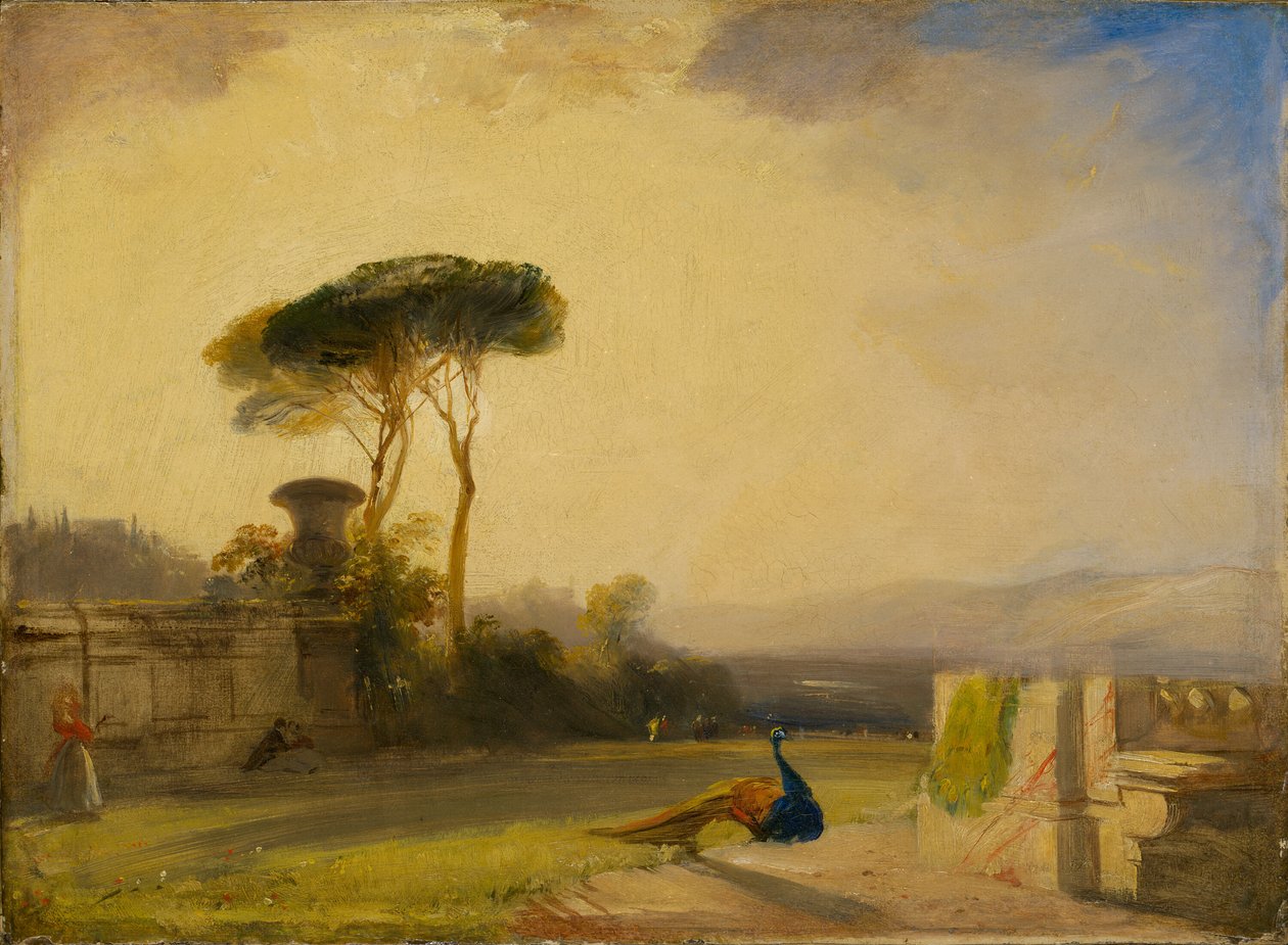 Utsikt på tomten till en villa nära Florens av Richard Parkes Bonington