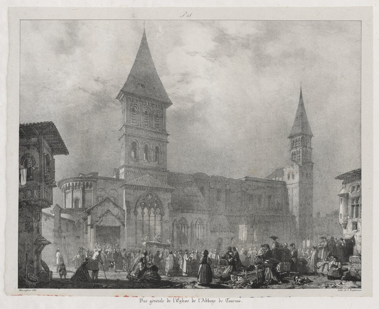 Pittoreska och romantiska resor i det antika Frankrike, Franche-Comté: Tournus Abbey Church av Richard Parkes Bonington