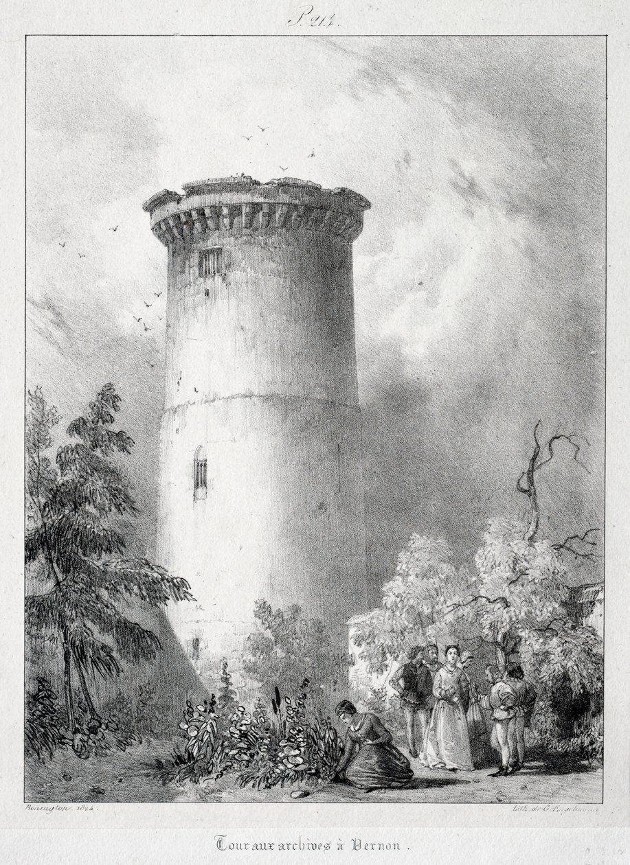 Pittoreska och romantiska resor i det antika Frankrike, Normandie: Tur till arkiven i Vernon av Richard Parkes Bonington