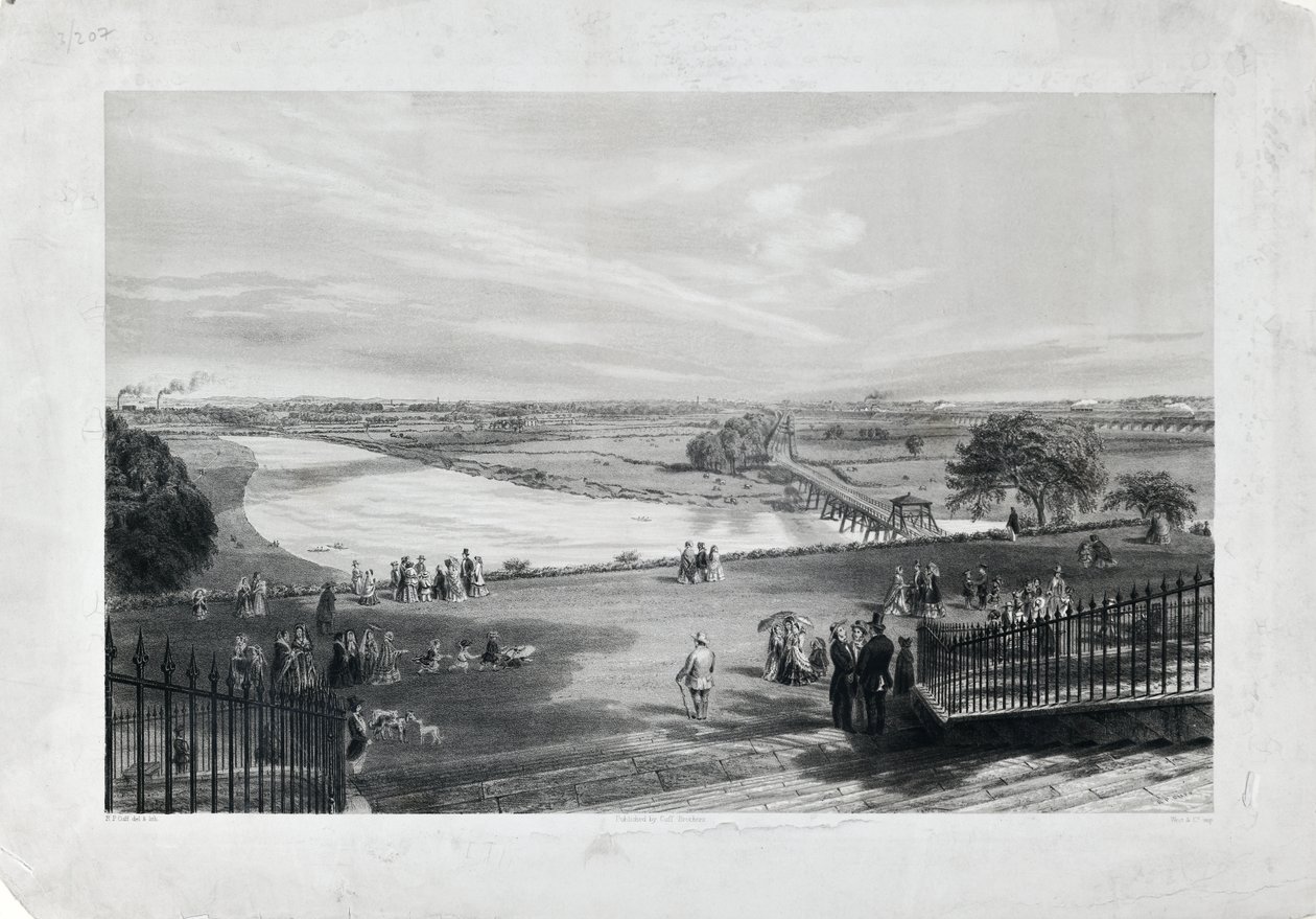 Avenham  Miller Park, ca 1870 (tonad litografi på papper) av Richard Parminter Cuff