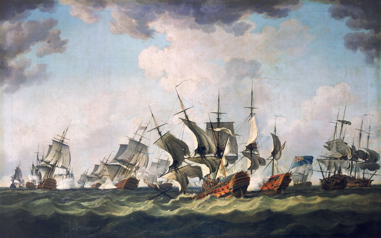 Slaget vid Quiberonbukten, 20 november 1759 (oljemålning) av Richard Paton