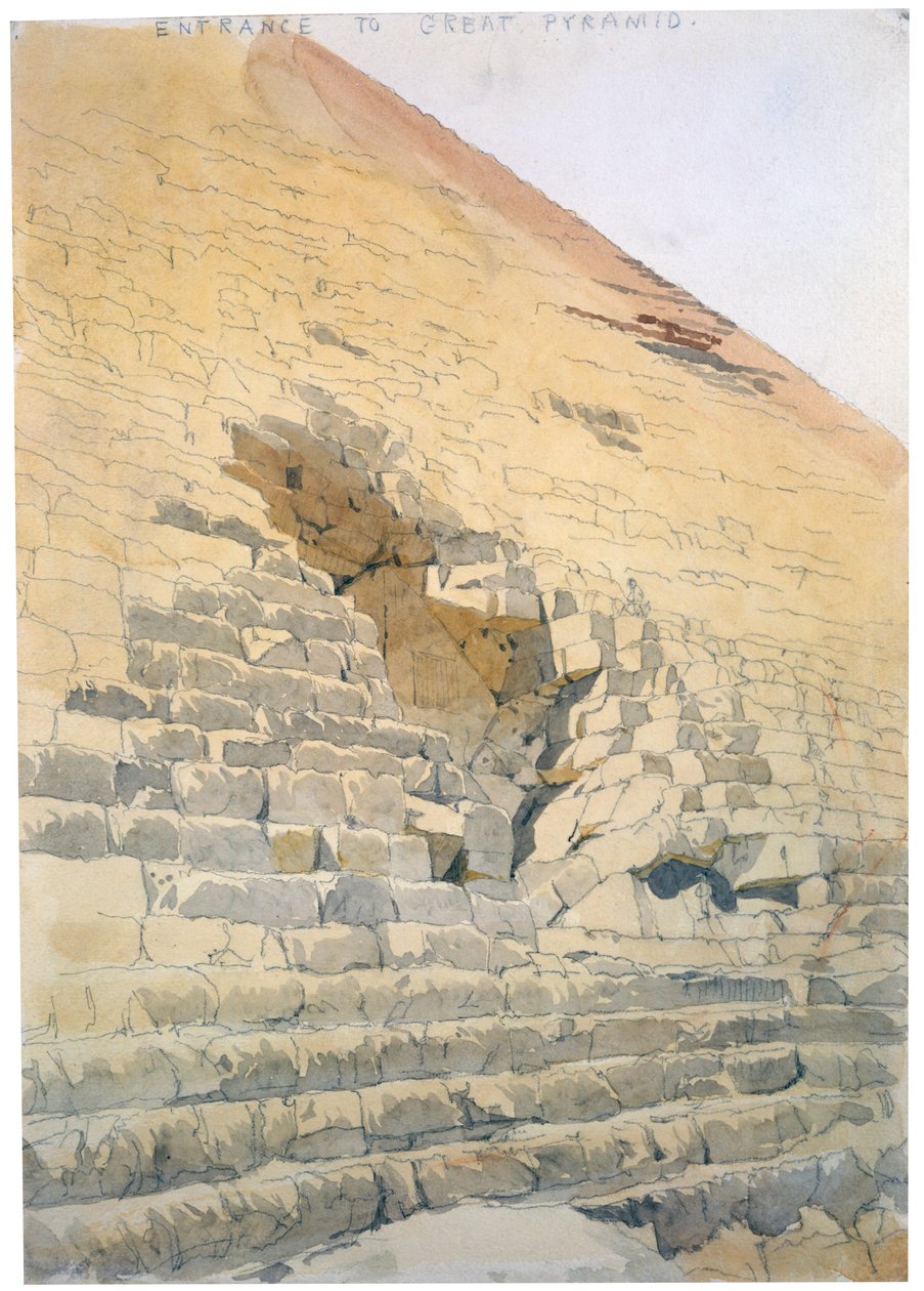 Ingången till den stora pyramiden, Egypten, 1800-talet av Richard Phene Spiers