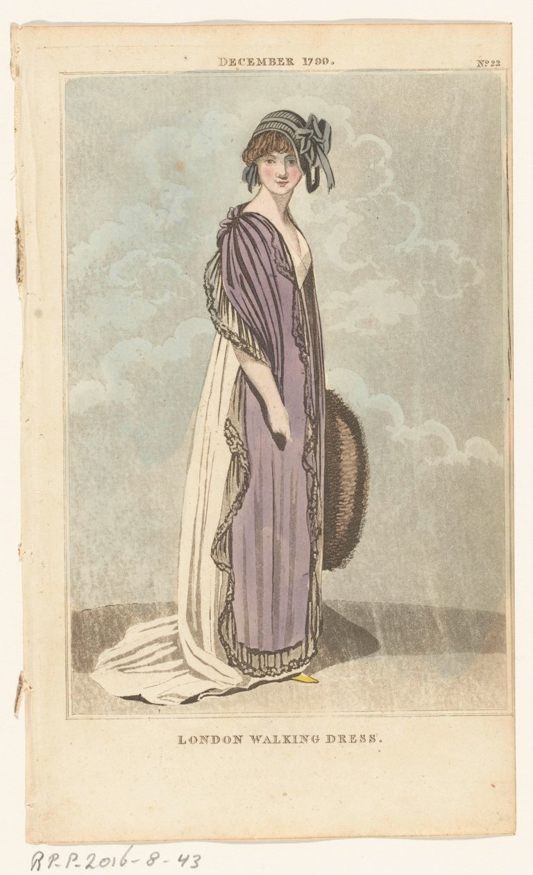Magazine of Female Fashions of London and Paris, No.22, December 1799. London Walking Dress av Richard Phillips