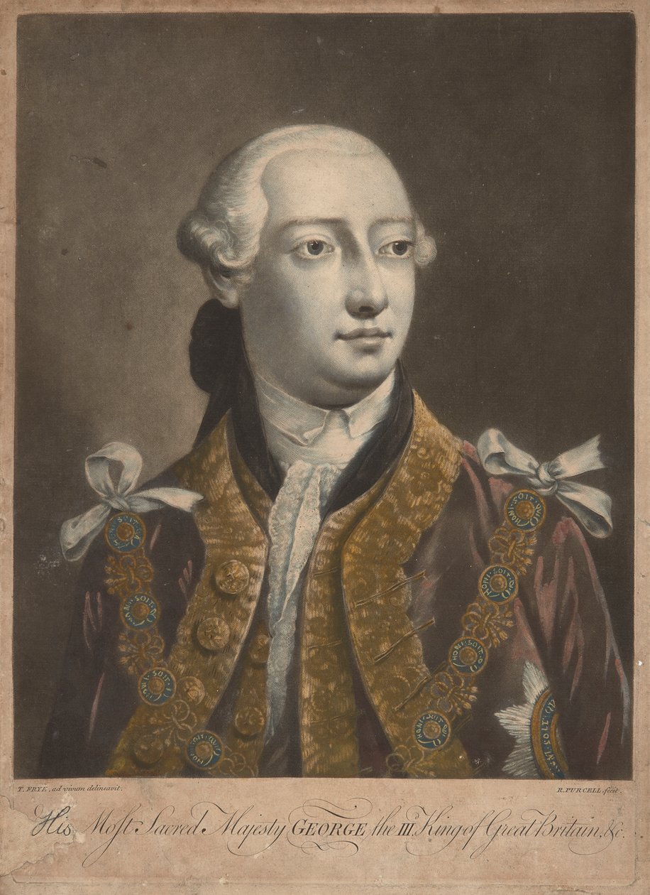 King George III, ca 1762 (mezzotint) av Richard Purcell