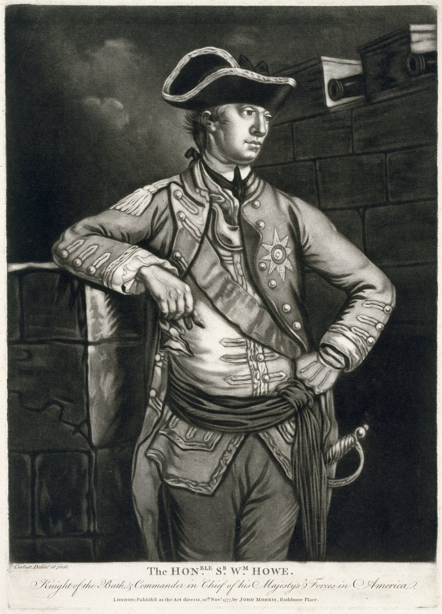 The Honble. Sr Wm. Howe, riddare av badet och överbefälhavare för hans majestäts styrkor i Amerika av Richard Purcell