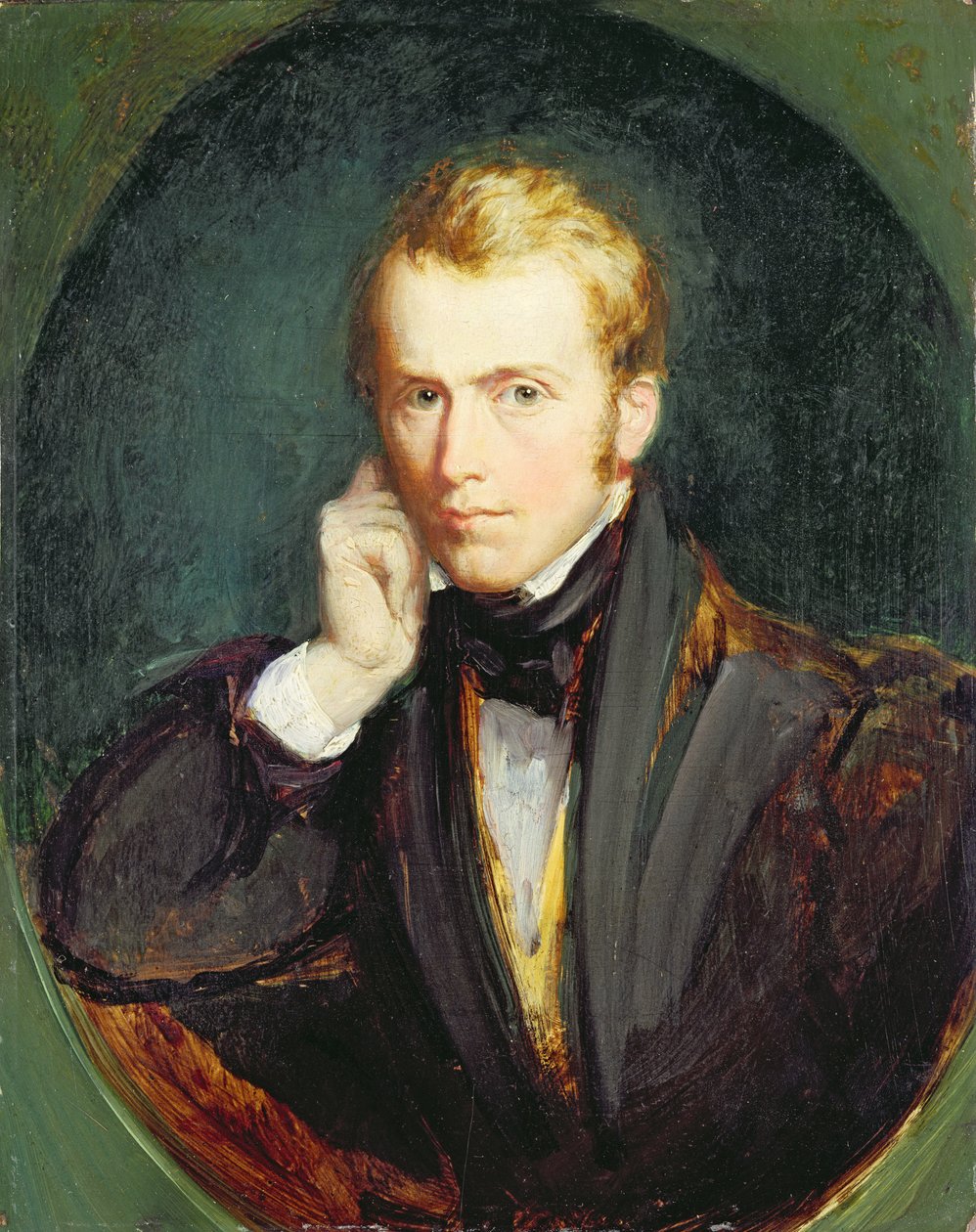 Självporträtt, ca 1827-37 (olja på panel) av Richard Redgrave