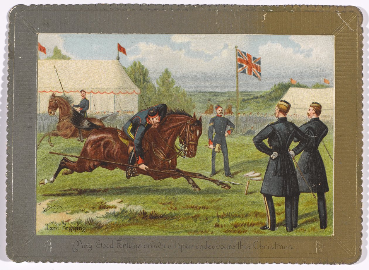 Tent Pegging Kan lyckan kröna alla dina ansträngningar denna jul?, 1890 ca. av Richard Simkin