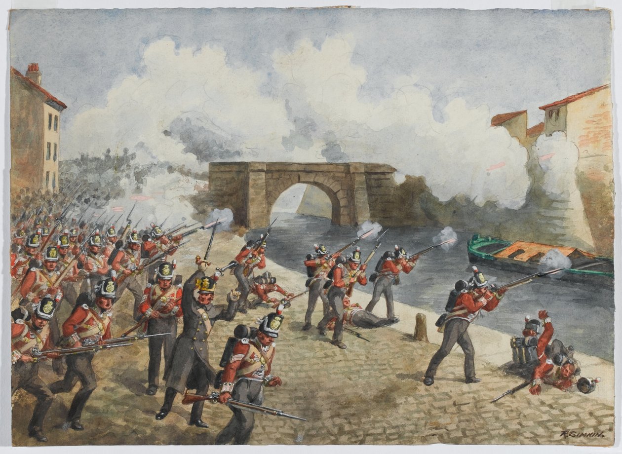 Det 27:e Innikilling-regementet i Toulouse, 10 april 1814, cirka 1900 av Richard Simkin