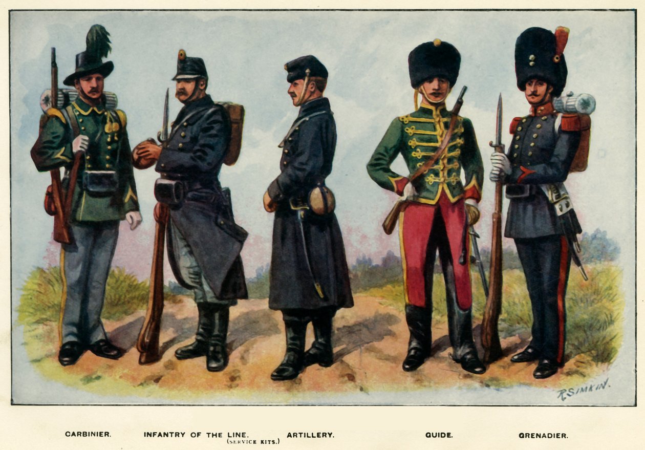 Typer av den belgiska armén, 1919. av Richard Simkin