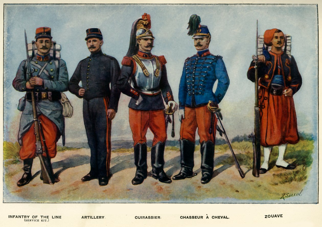 Typer av den franska armén, 1919. av Richard Simkin