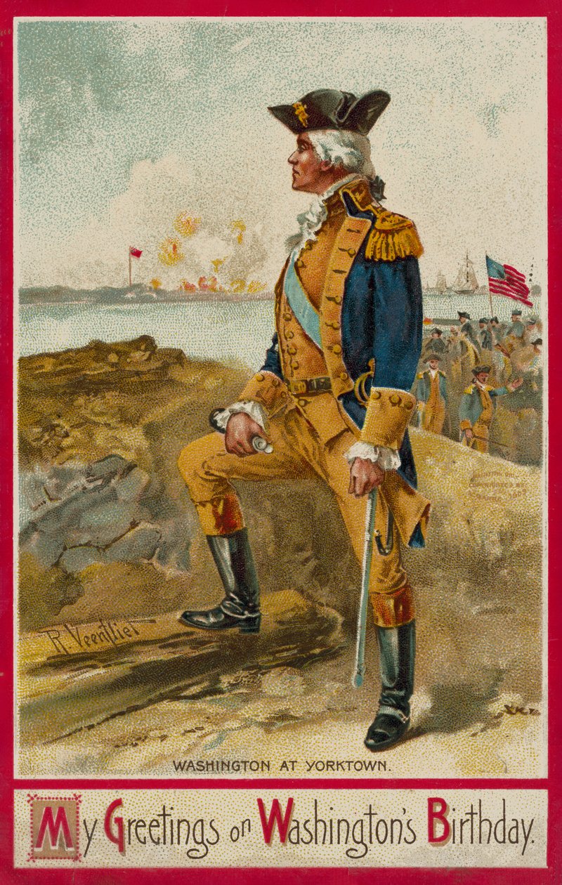 George Washington vid Yorktown (chromolitho) av Richard Veenfliet
