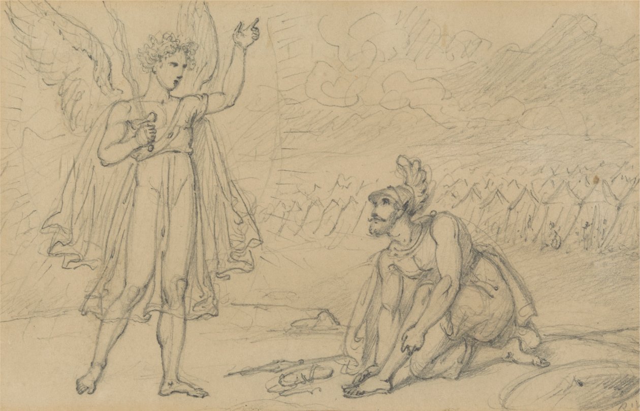Josua och ängeln (Josua 5:13) av Richard Westall