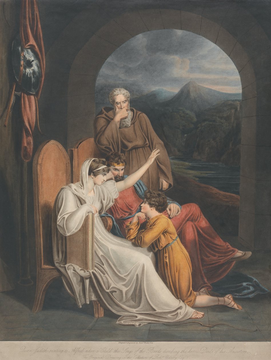 Drottning Judith läser för Alfred som barn av Richard Westall