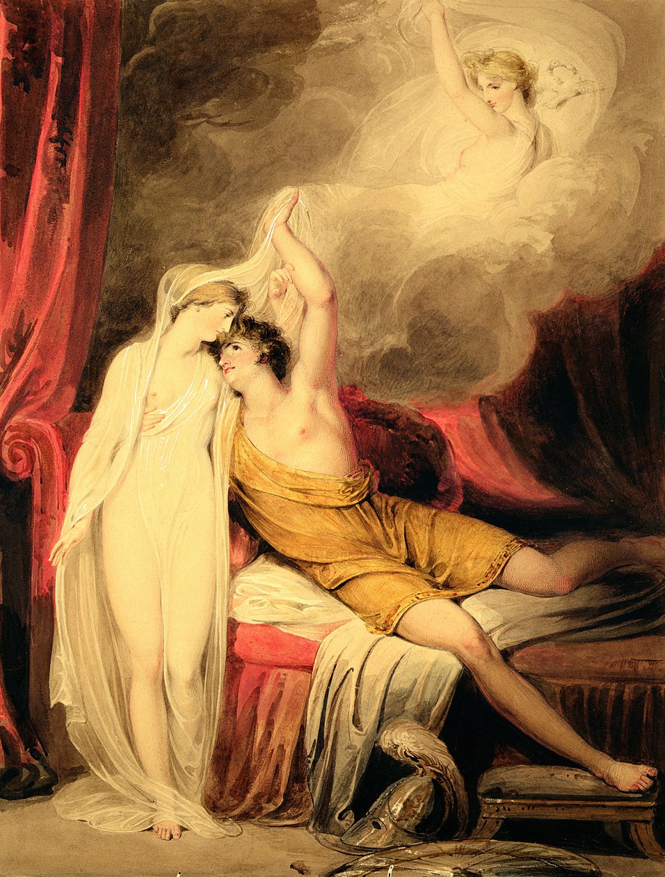 Försoningen mellan Paris och Helen (akvarell och gouache på papper) av Richard Westall