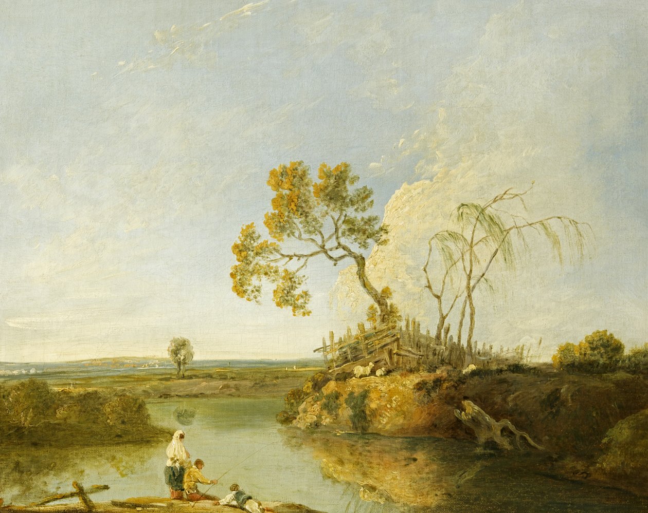 Backwater of the Severn (olja på duk) av Richard Wilson