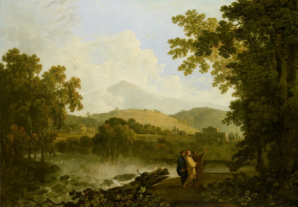 Cicero och hans två vänner, Atticus och Quintus, i hans villa i Arpinum, 1769-1770 av Richard Wilson