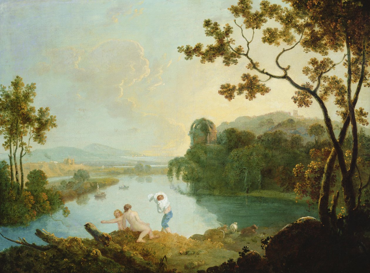 Klassiskt landskap (olja på duk) av Richard Wilson