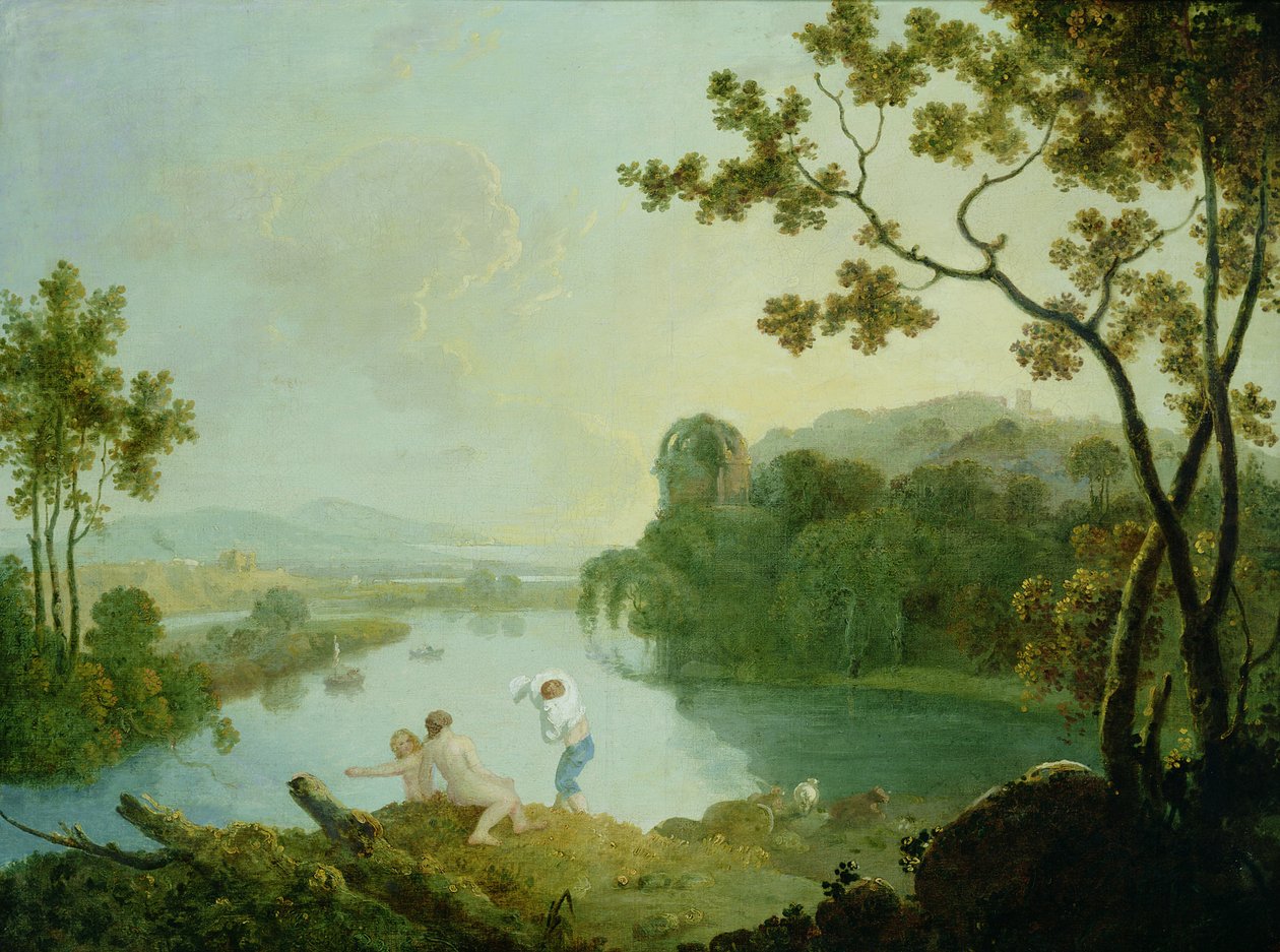 Klassiskt landskap (olja på duk) av Richard Wilson