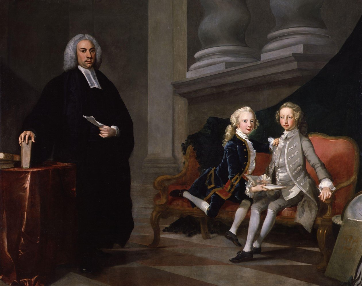 Francis Ayscough med prinsen av Wales (senare kung George III) och Edward Augustus, hertig av York och Albany (!) av Richard Wilson