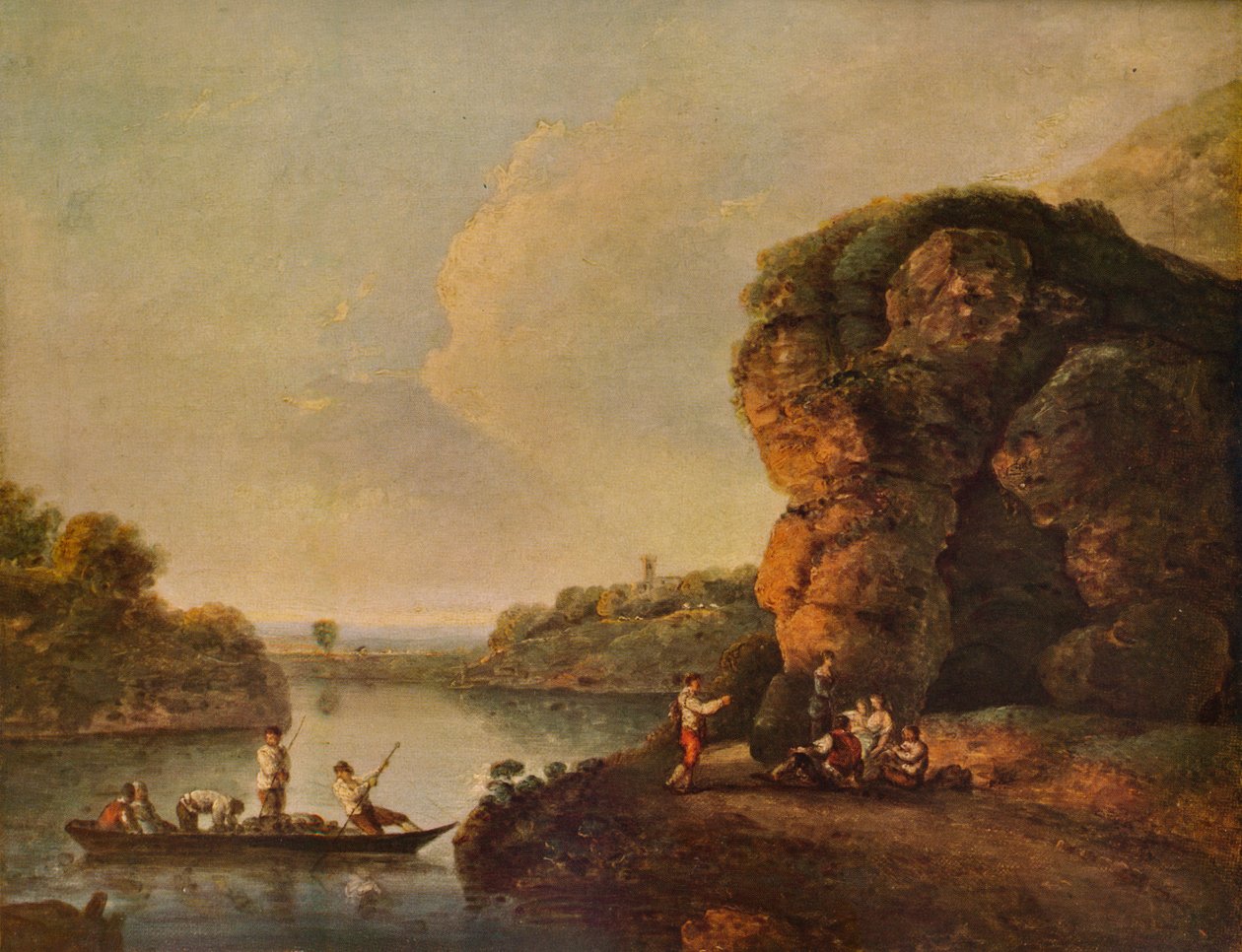 Landskap, med flod och båtar, c1758, 1938 av Richard Wilson