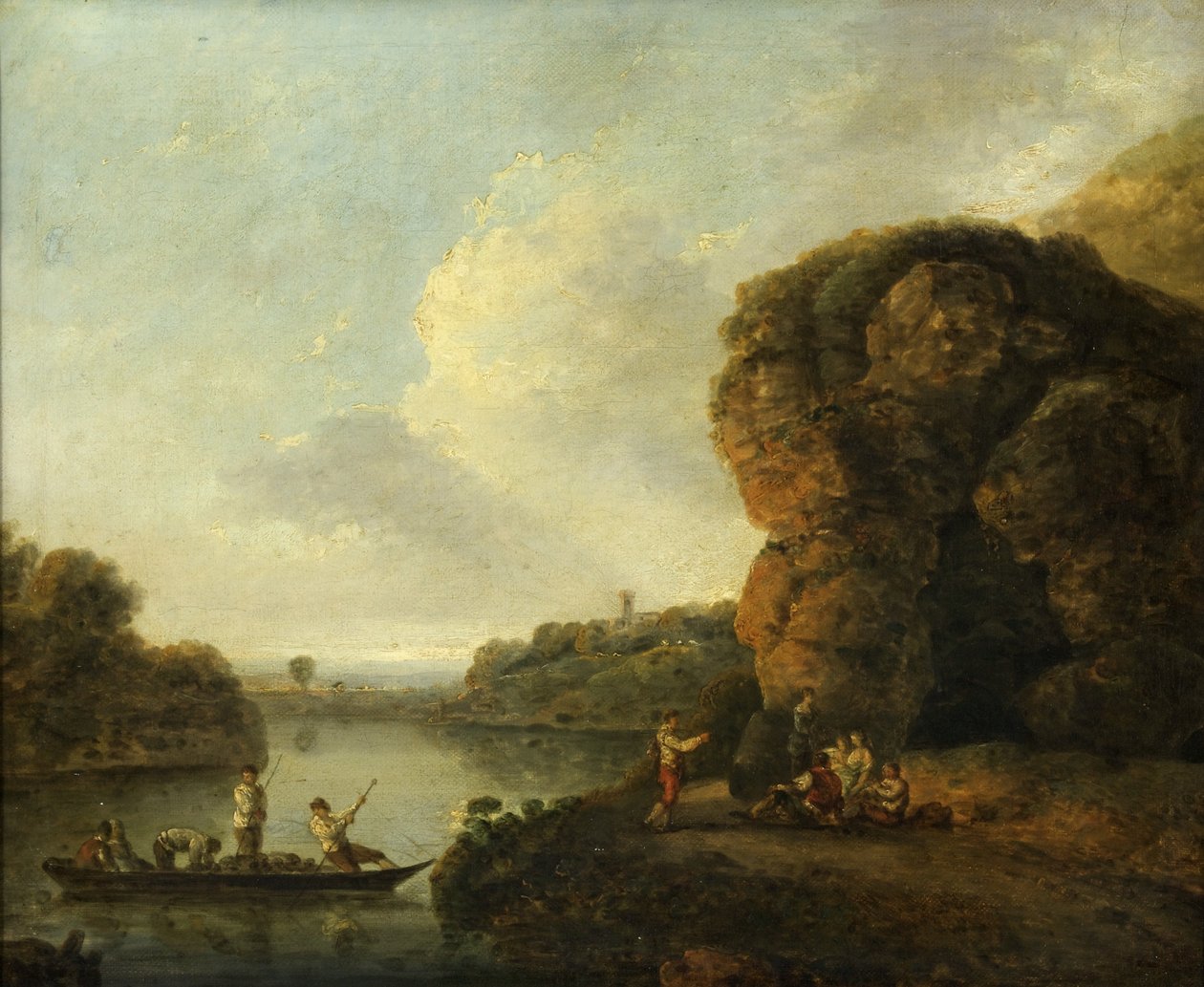 On the Banks of the River (olja på duk) av Richard Wilson