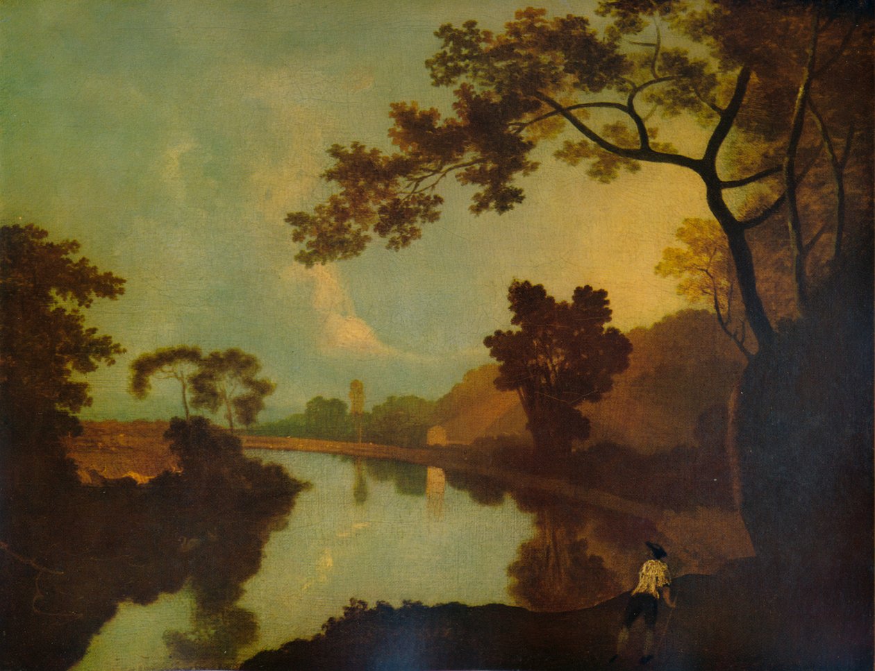 Flodscen, med figur på stranden, c1779, 1938 av Richard Wilson