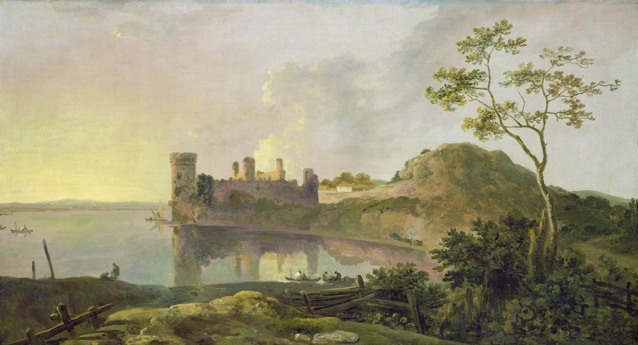 Sommarkväll (Caernarvon Castle) c.1764-65 (olja på duk) av Richard Wilson