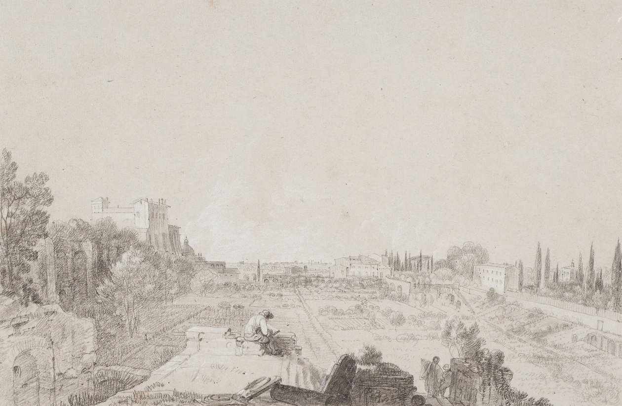 The Circus of Flora, Roma (penna med vit förhöjning på papper) av Richard Wilson
