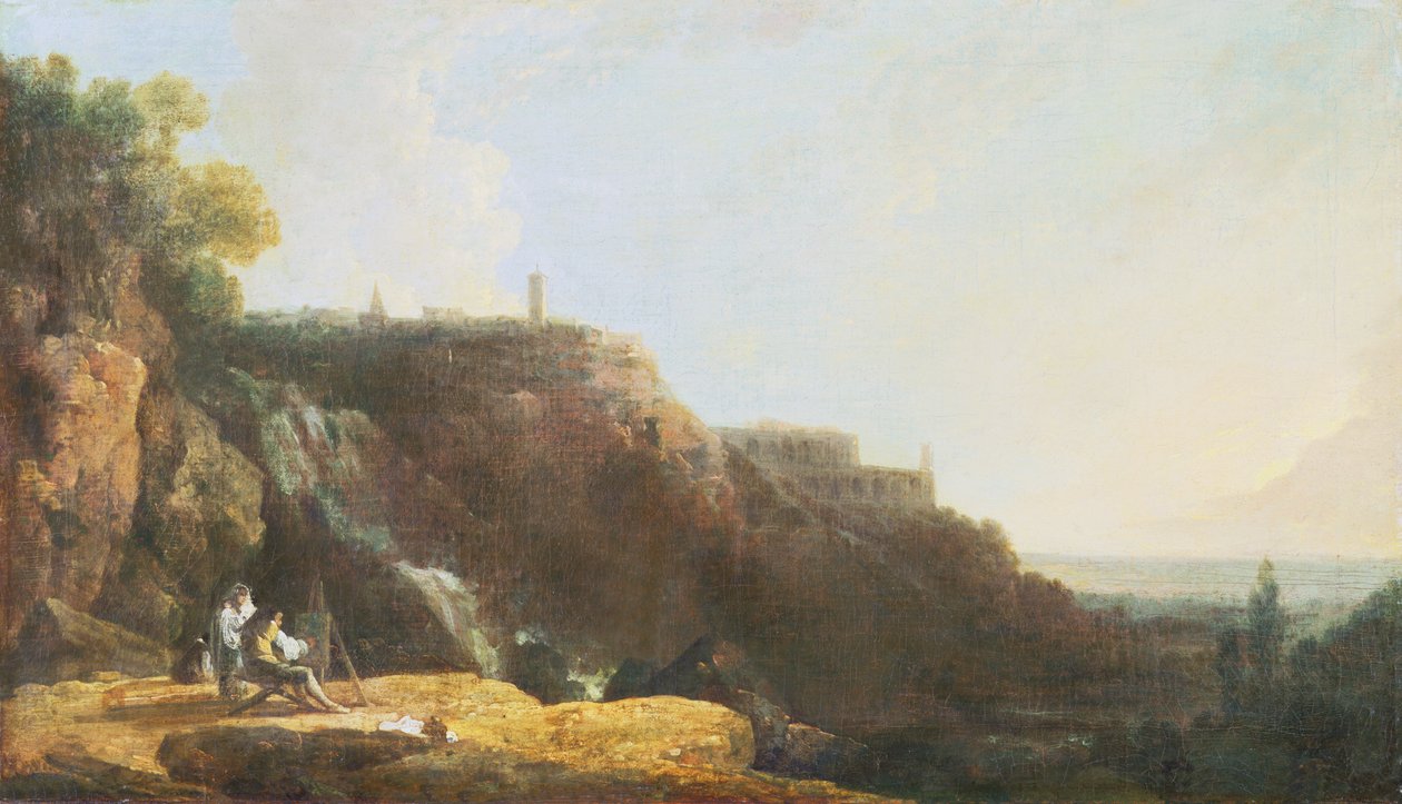 Den stora kaskaden och Maecenas villa i Tivoli av Richard Wilson