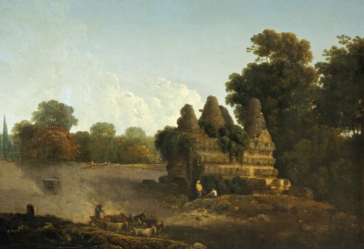 Tomb of the Horatii och Curatii, nära Albano, Italien (olja på duk) av Richard Wilson