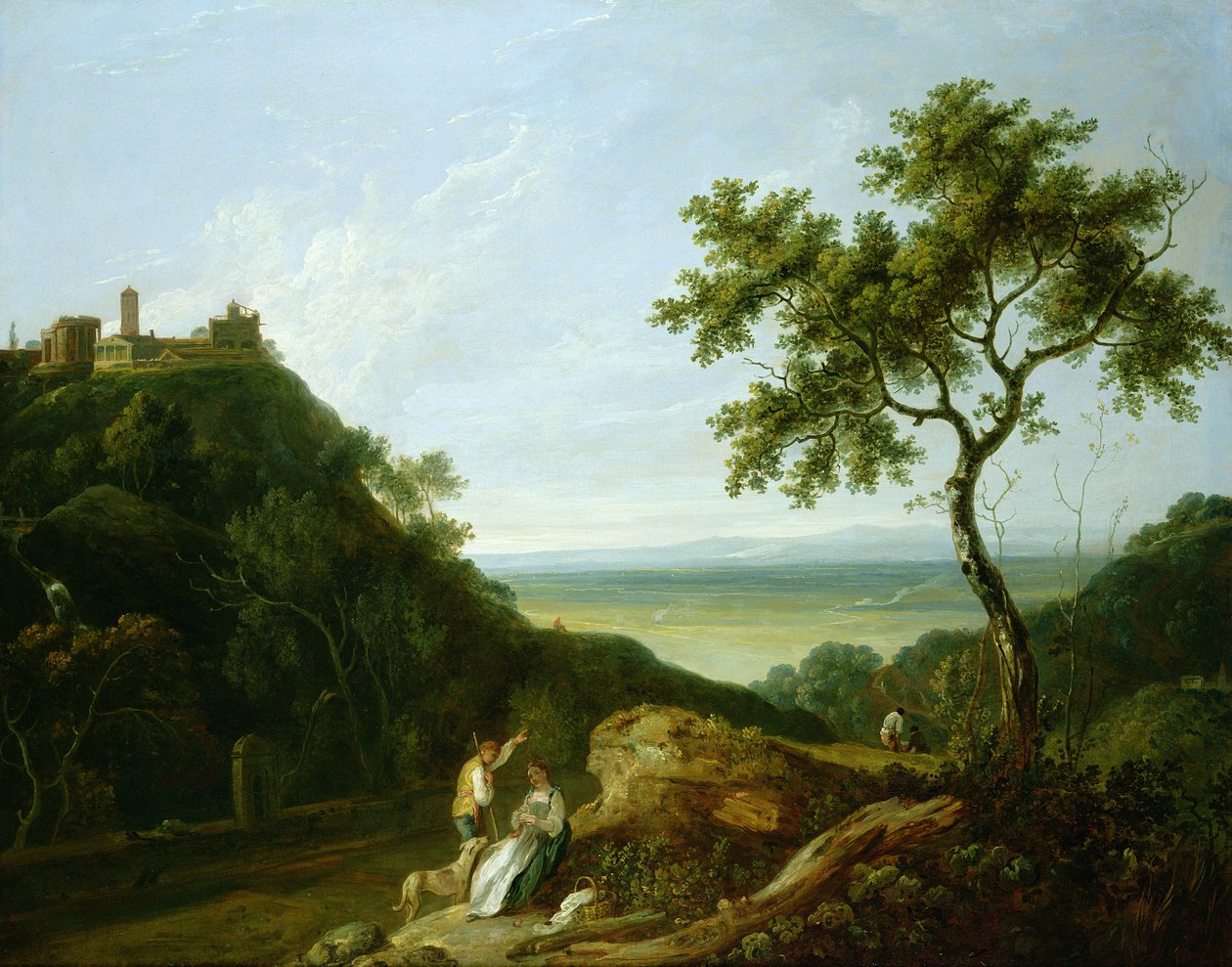 Utsikt över Tivoli med Campagna i fjärran (olja på duk) av Richard Wilson