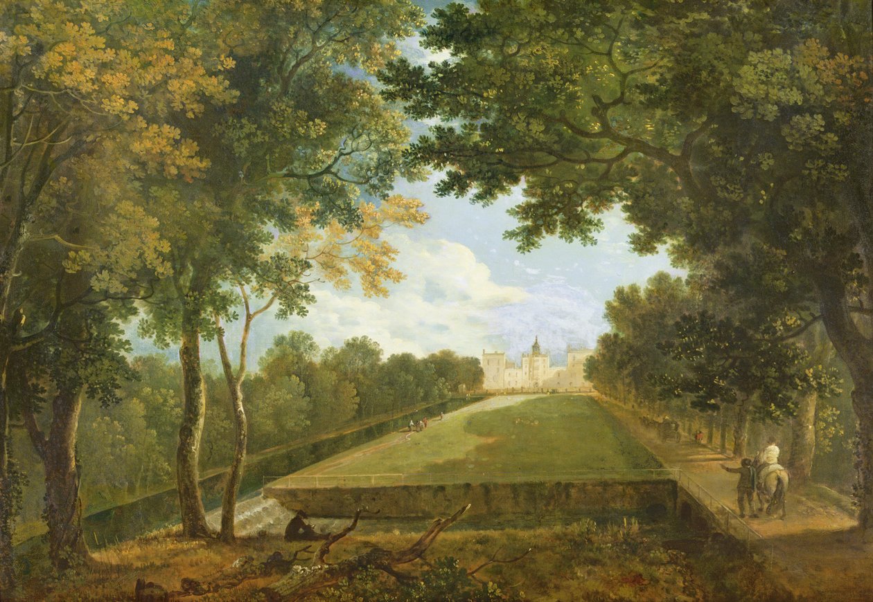 Wilton House, östervy som visar den gamla entrén (olja på duk) av Richard Wilson