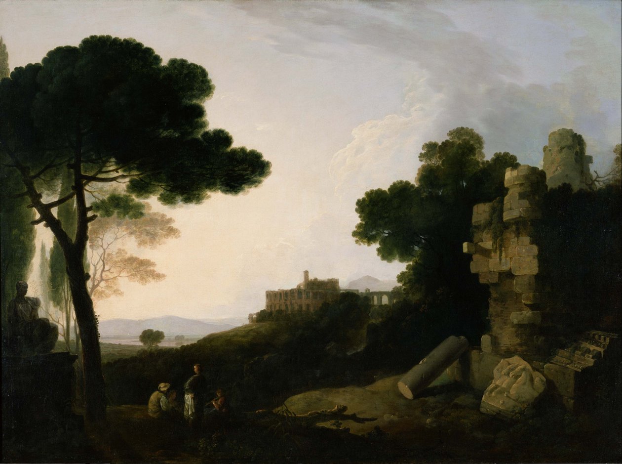 Landskap från Tivoli, capriccio av Richard Wilson