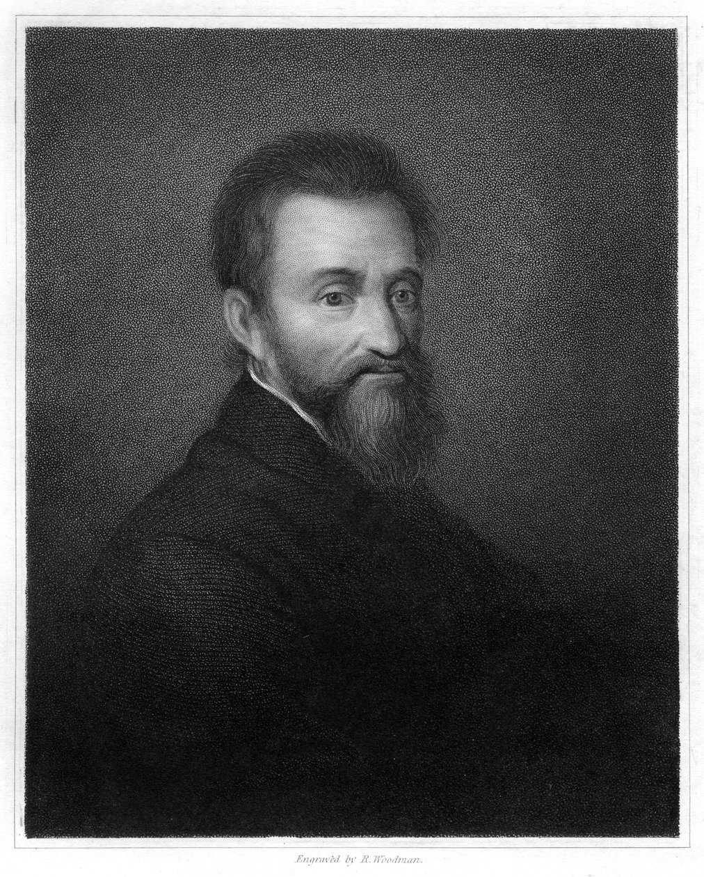 Michelangelo, italiensk renässansskulptör, målare, arkitekt och poet, 1833. av Richard Woodman