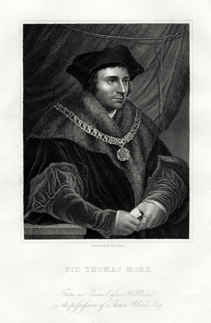 Thomas More, engelsk statsman, lärd och helgon, 1800-talet av Richard Woodman