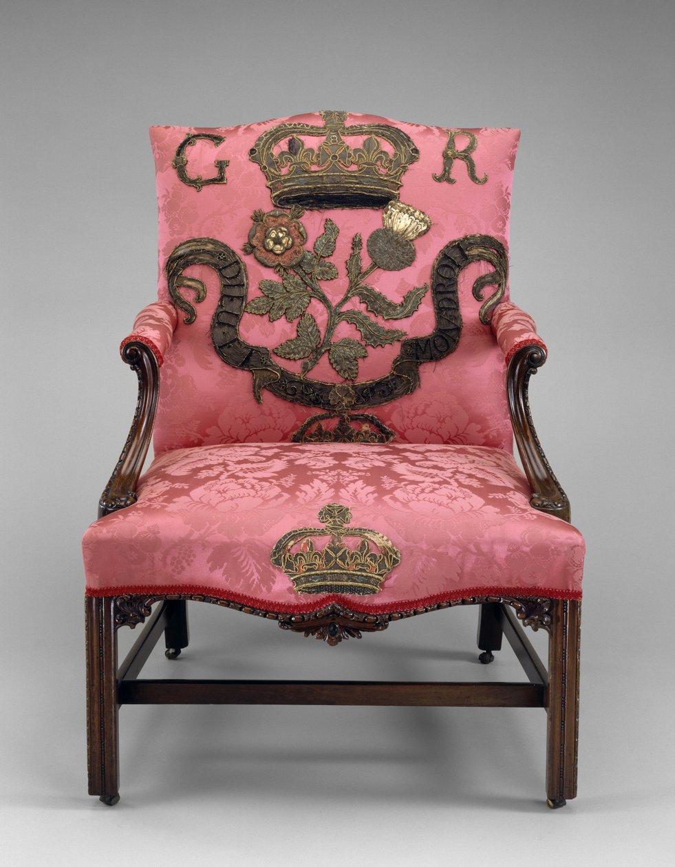 Fåtölj, ca 1750 (mahogny & klädsel) av Richard and Elwick Edward (attr. to) Wright