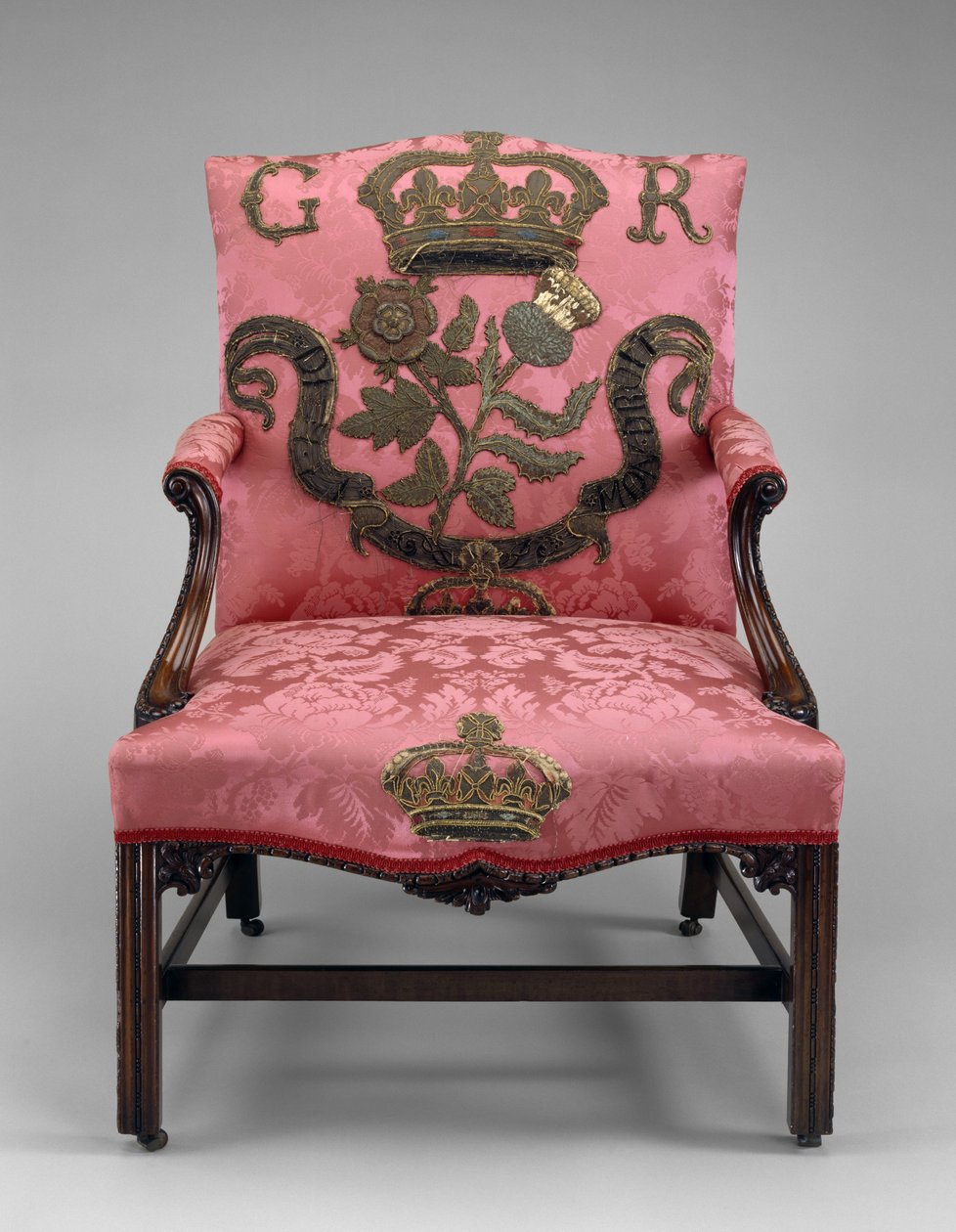 Fåtölj, ca 1750 (mahogny & klädsel) av Richard and Elwick Edward (attr. to) Wright