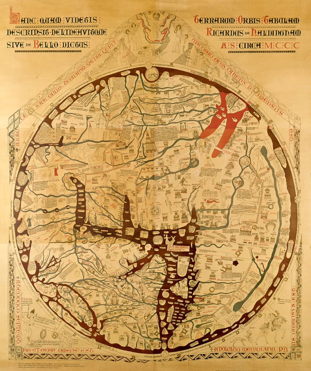 Framför Hereford Mappa av Richard of Haldingham