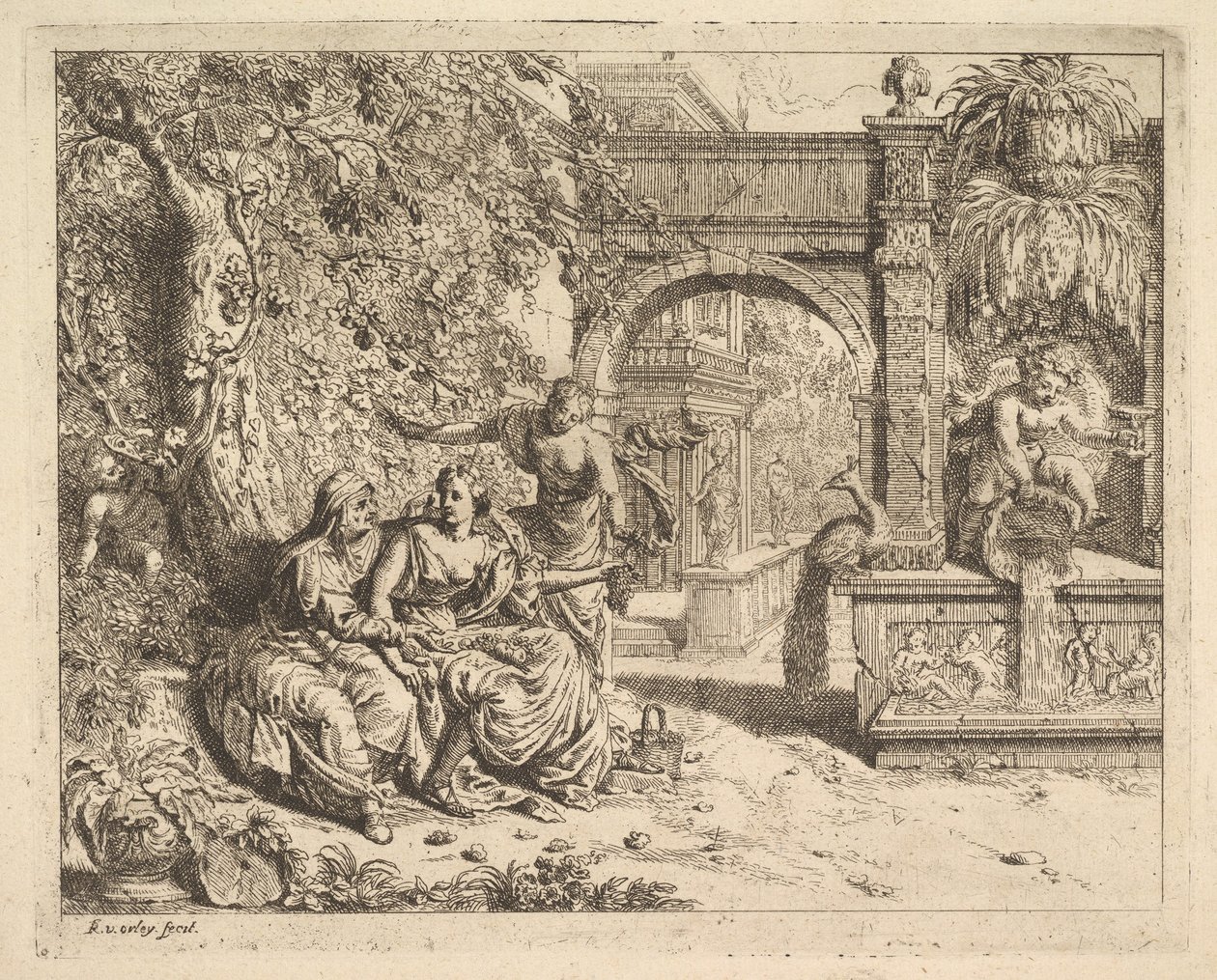 Vertumnus och Pomona. av Richard van Orley