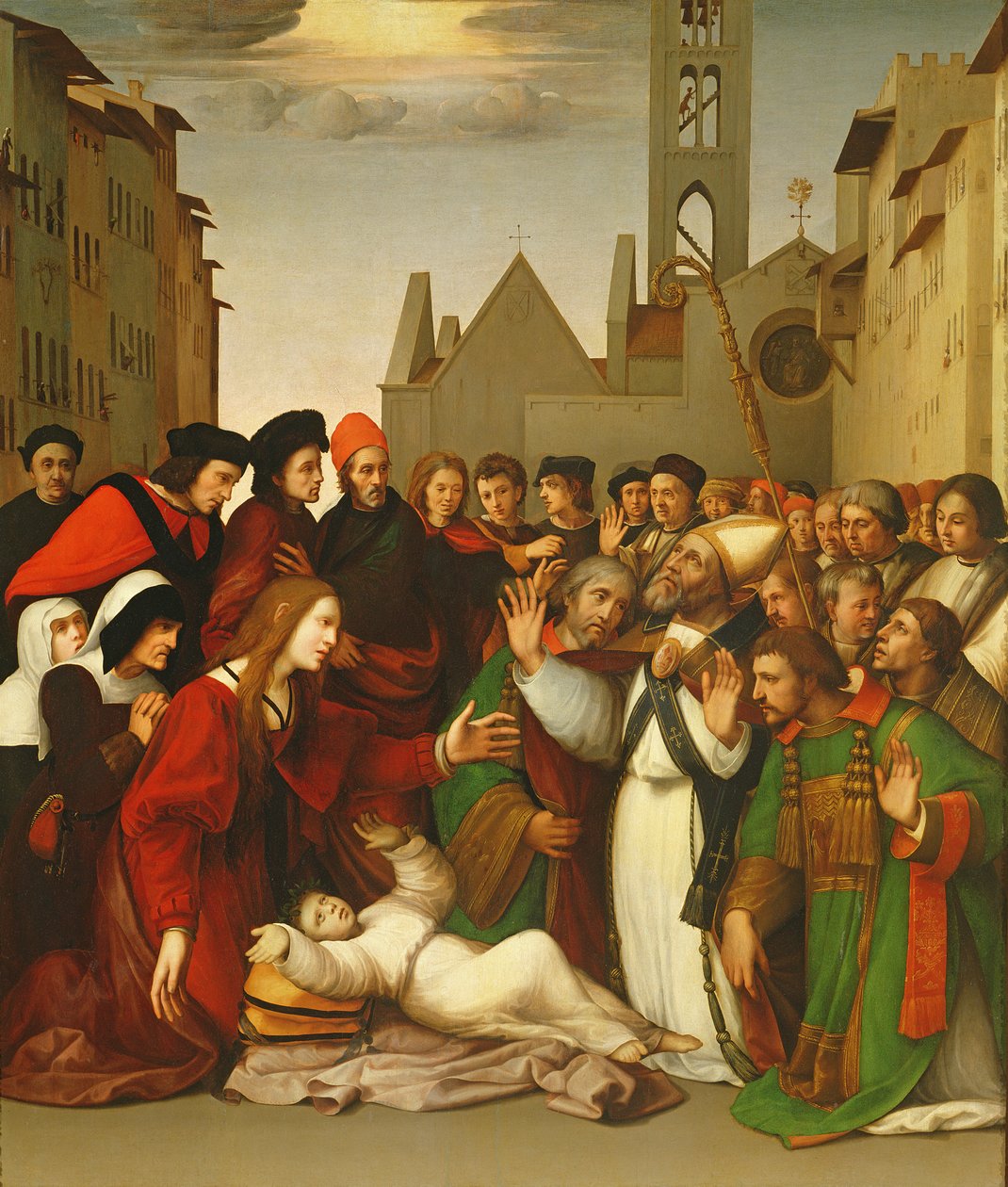 St. Zenobius reser en pojke från de döda av Ridolfo , Il Ghirlandaio