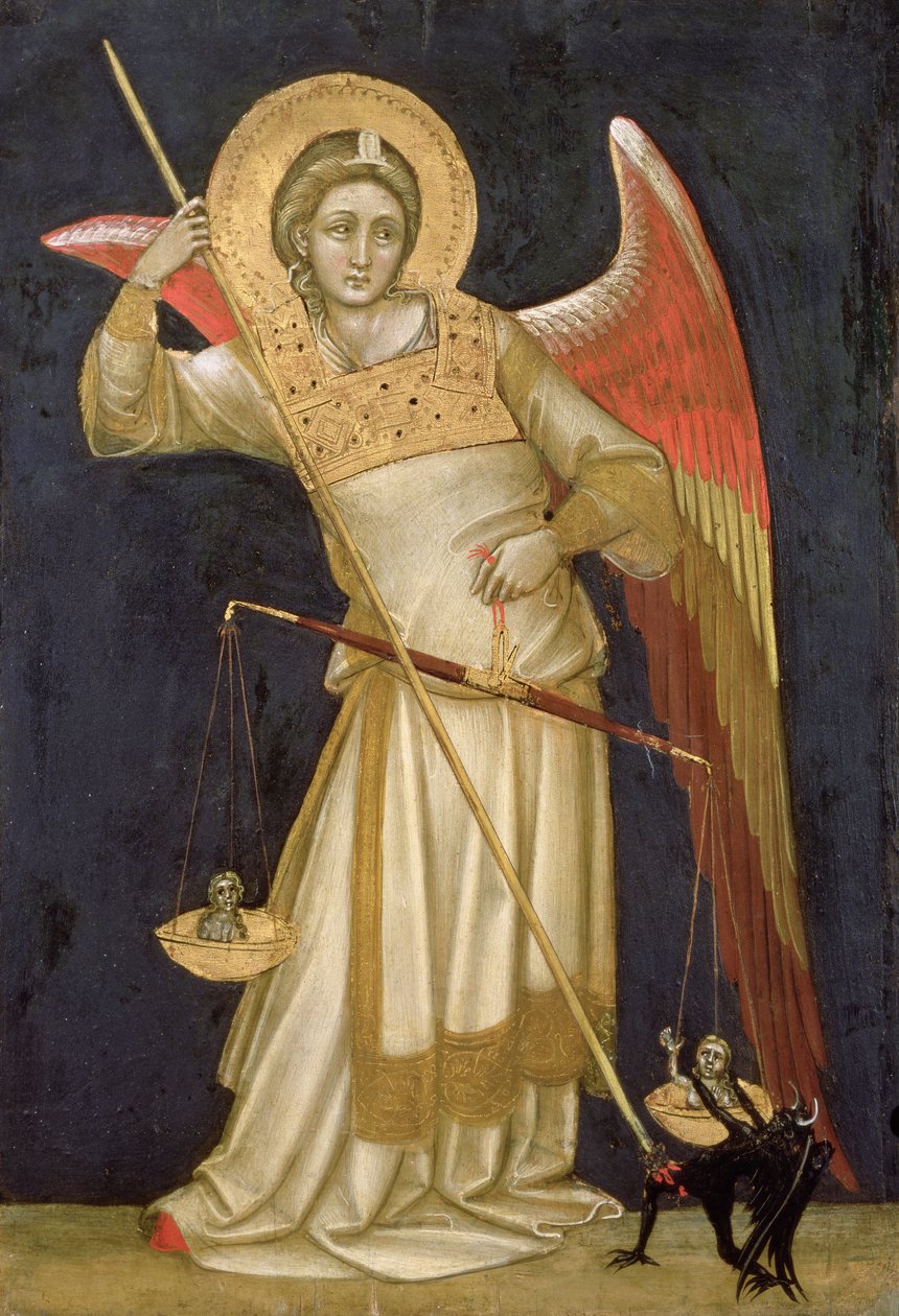 Ängel som väger en själ, 1348-54 av Ridolfo di Arpo Guariento