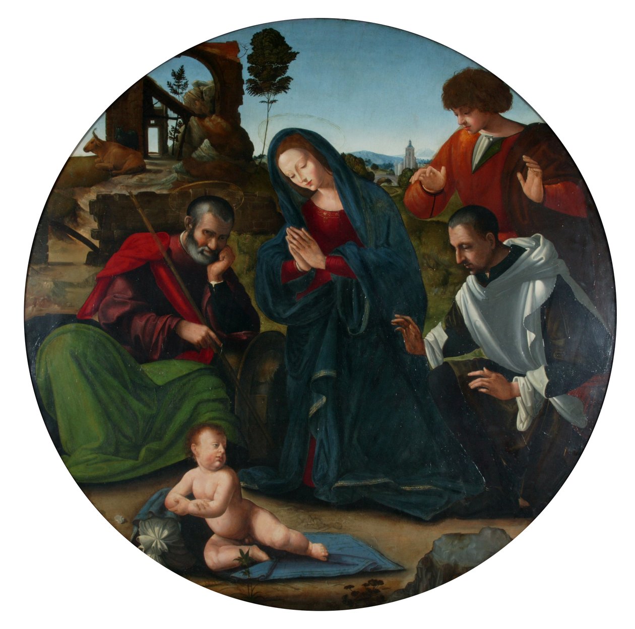 Tillbedjan av herdarna (olja på panel) av Ridolfo Ghirlandaio