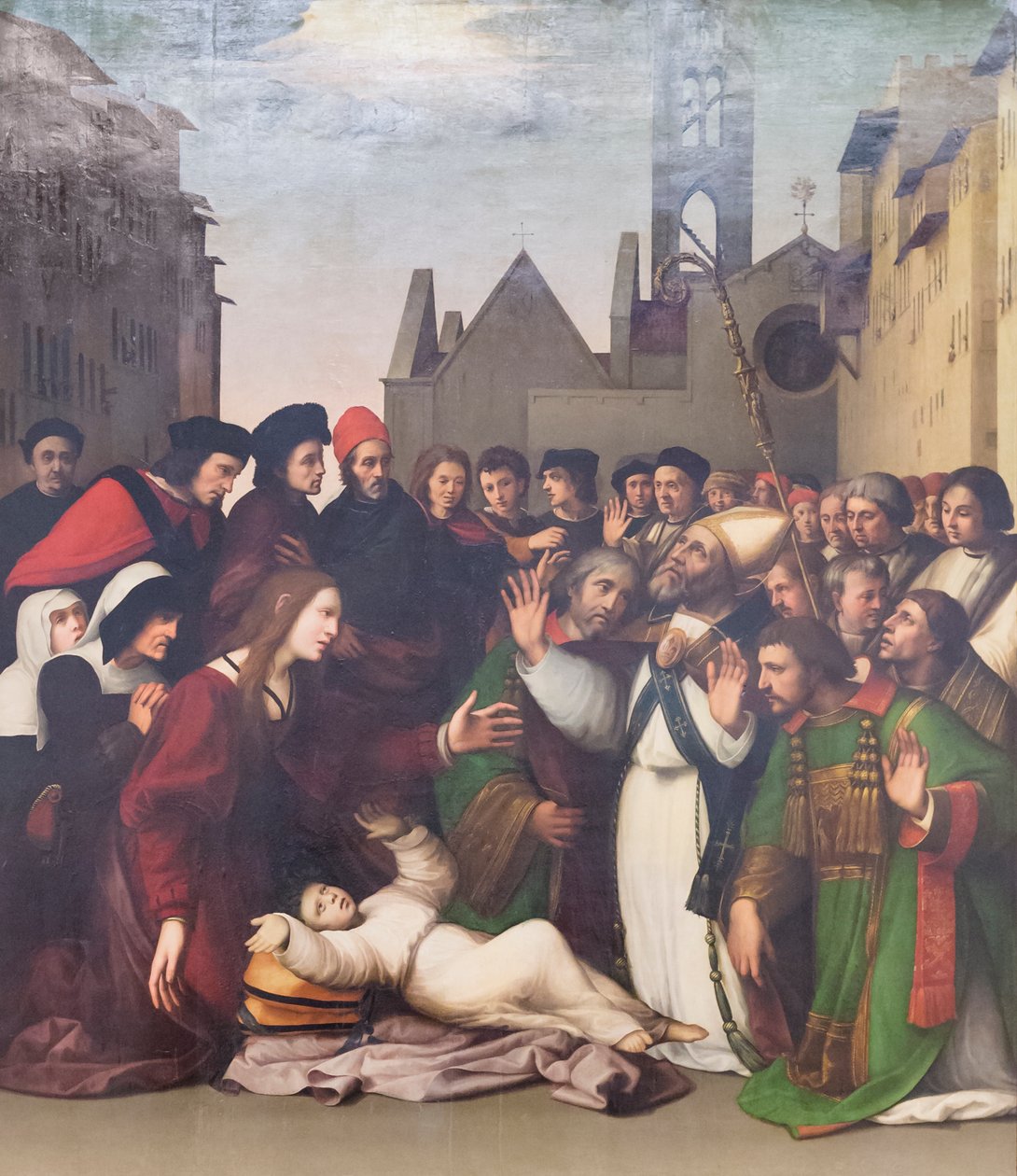 Sankt Zenobius uppväcker en pojke från de döda av Ridolfo Ghirlandaio